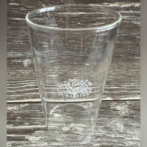Pura Vida Clear Glass Tumbler Candleholder Vase Etched Lightweight Small‎